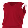 A4 Mens Moisture Management v-Neck Muscle Shirt, 2XL, Cardinal/White view 1