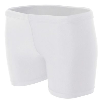 A4 Womens 4" Compression Short, Small, White