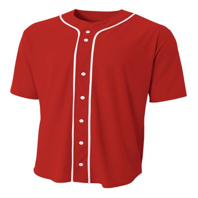 A4 NB4184-SCR Shorts Sleeve Full Button Baseball Jersey, Medium