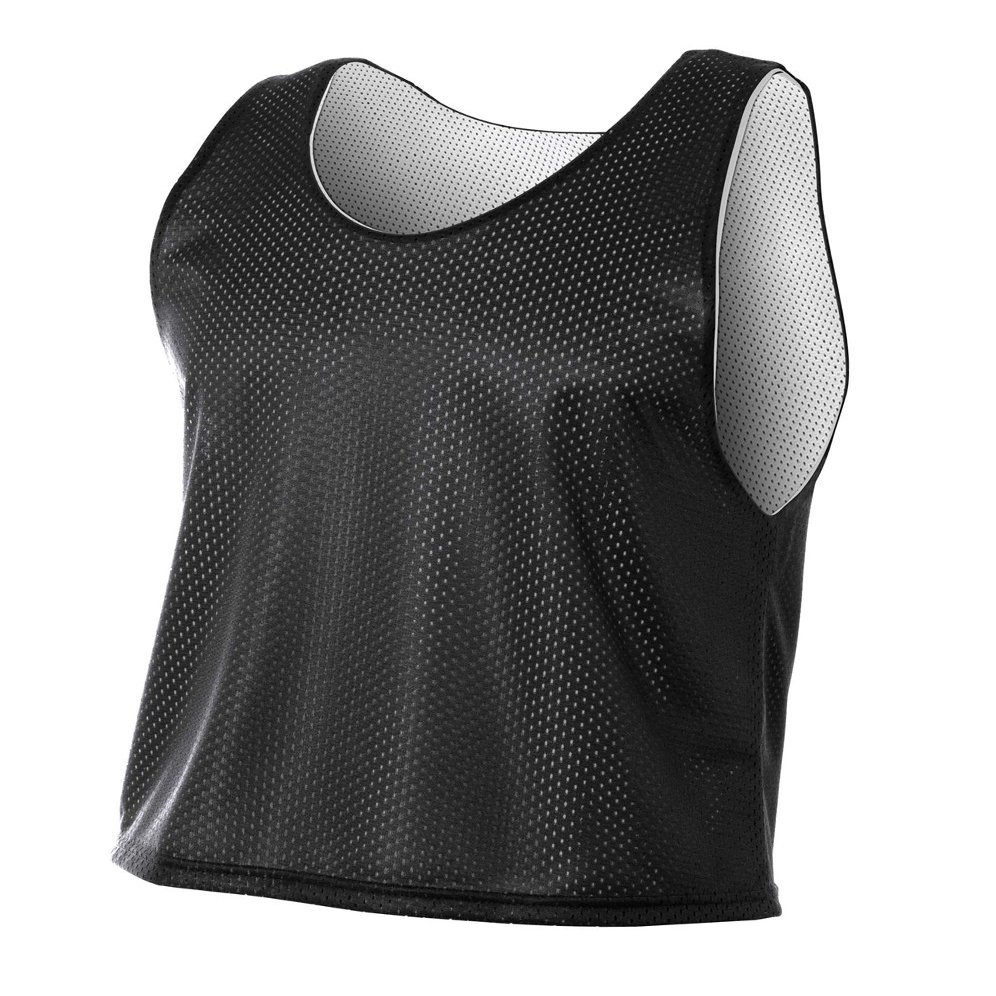 A4 Mens Lacrosse Reversible Practice Jersey, Small, Black/White