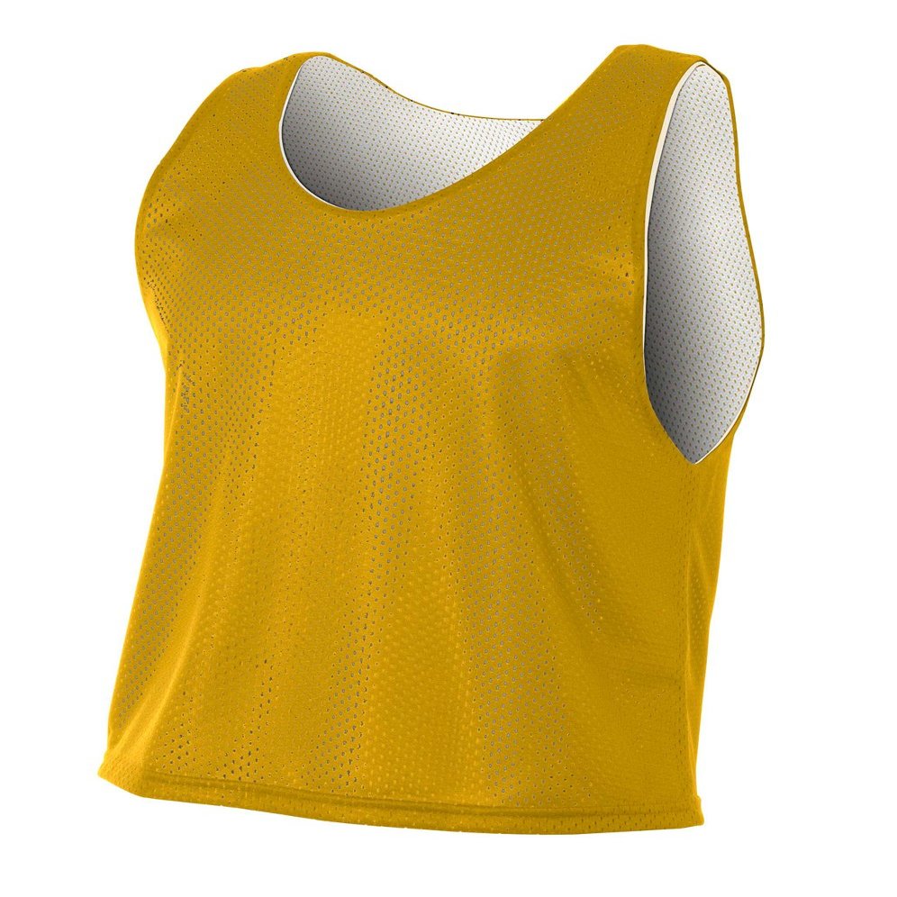 A4 Mens Lacrosse Reversible Practice Jersey, XL, Gold/White