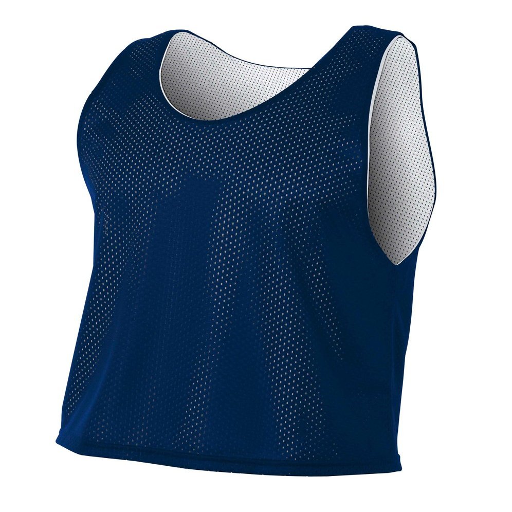 A4 Mens Lacrosse Reversible Practice Jersey, Large, Navy/White