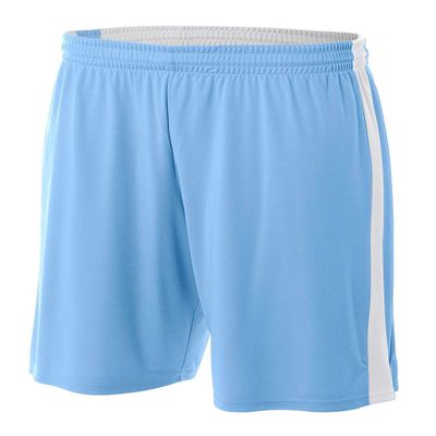 A4 Mens Reversible Moisture Management 10" Short, Medium, Lt Blue/White