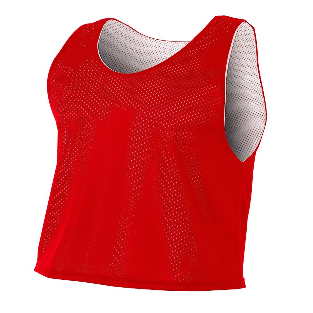 A4 Mens Lacrosse Reversible Practice Jersey, XL, Scarlet/White