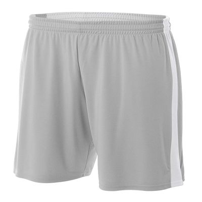 A4 Mens Reversible Moisture Management 10" Short, Small, Silver/White