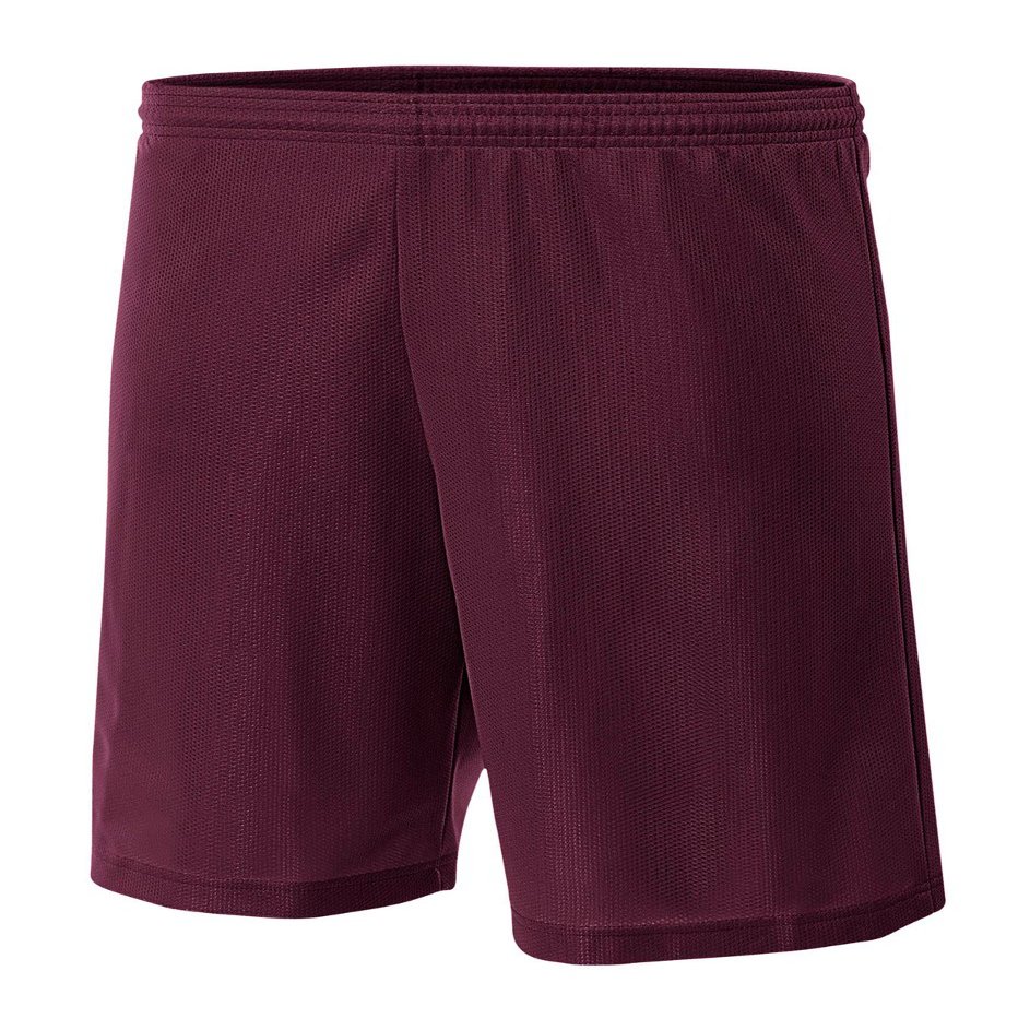 A4 Mens Lined Micromesh Short, Large, Maroon
