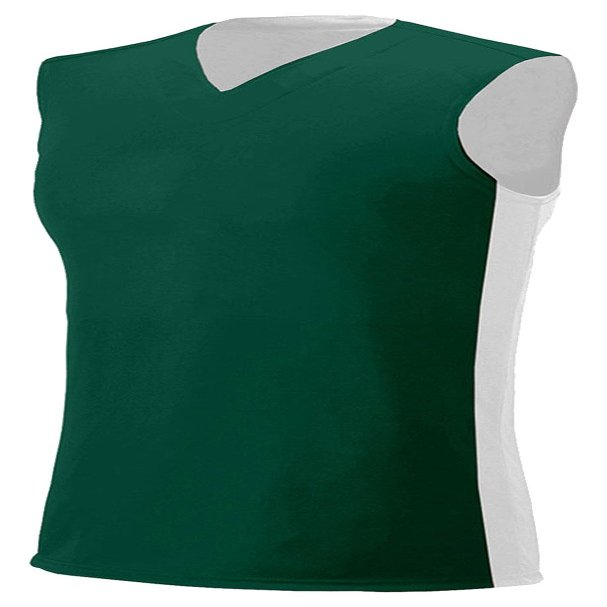 A4 Womens Reversible Moisture Management Muscle Shirt, 2XL, Forest/White