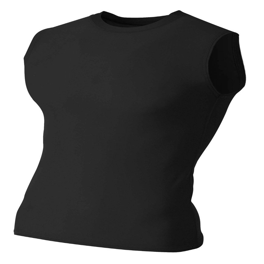 A4 Mens Compression Muscle Shirt Tee, 2XL, Black