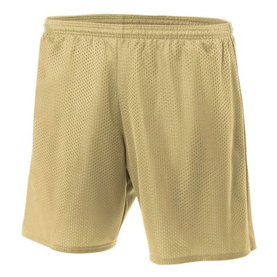 A4 Mens Lined Tricot Mesh Shorts, 4XL, Vegas Gold