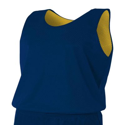 A4 Mens Reversible Mesh Tank Top | Cooling Dry Wick Shirt | High-Performance Moisture-Wicking Sleeveless Tee | Multisport Active Wear | Gym, Workout, Sports, & Running Top | Navy/Gold