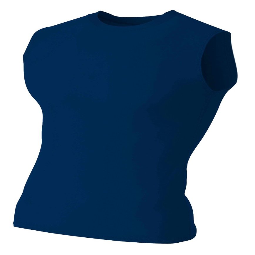 A4 Mens Compression Muscle Shirt Tee, Large, Navy