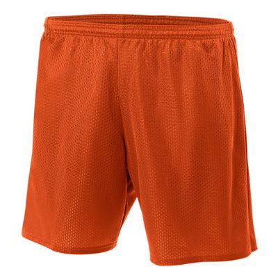 A4 Mens Lined Tricot Mesh Shorts, Large, Athletic Orange