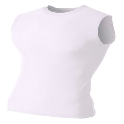 A4 Mens Compression Muscle Shirt Tee, Large, White