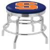 Holland Bar Stool L7c3c - Chrome Double Ring Syracuse Swivel Bar Stool W/ 2.5 Inch Ribbed Accent Ring - 30 Inch view 1