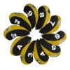 Andux Number Print Golf Iron Club Head Covers with Transparent Window 10pcs/Set Black/Yellow view 2