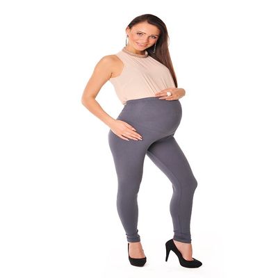 Purpless Maternity Leggings Pregnancy Belly Support Stretchy Long Over Bump Cotton Trousers for Pregnant Women 1050 (14, Graphite)