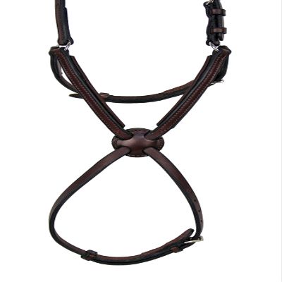 Nunn Finer Padded Figure 8 Noseband with Interchangeable Button Pieces (Oversize, Havana/Zinc)
