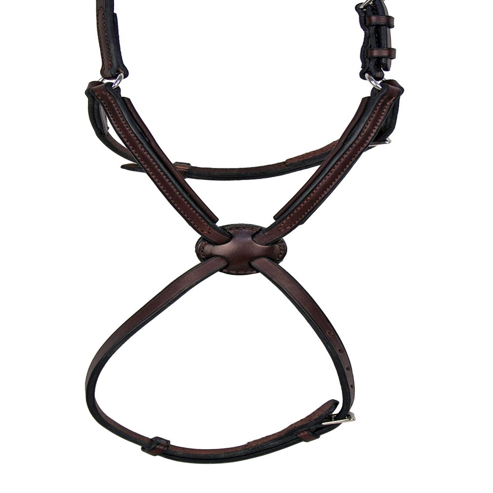 Nunn Finer Padded Figure 8 Noseband with Interchangeable Button Pieces (Oversize, Havana/Zinc)