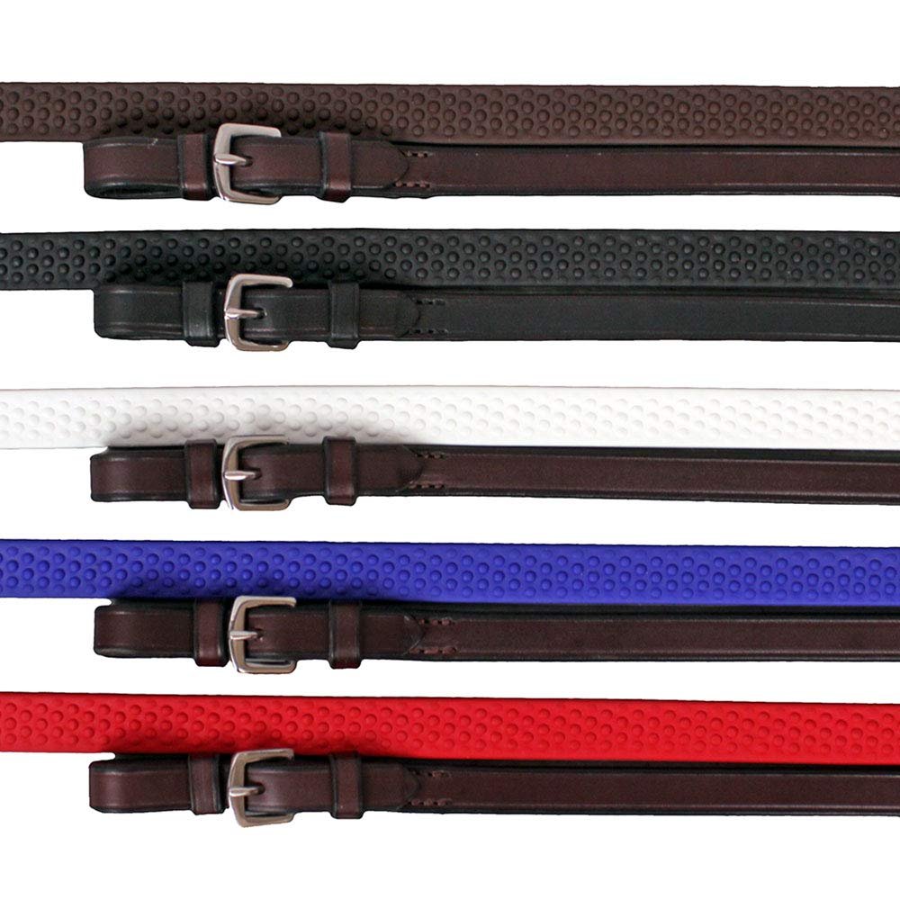 Nunn Finer Soft Grip Reins (5/8" x 58", Red/Zinc)