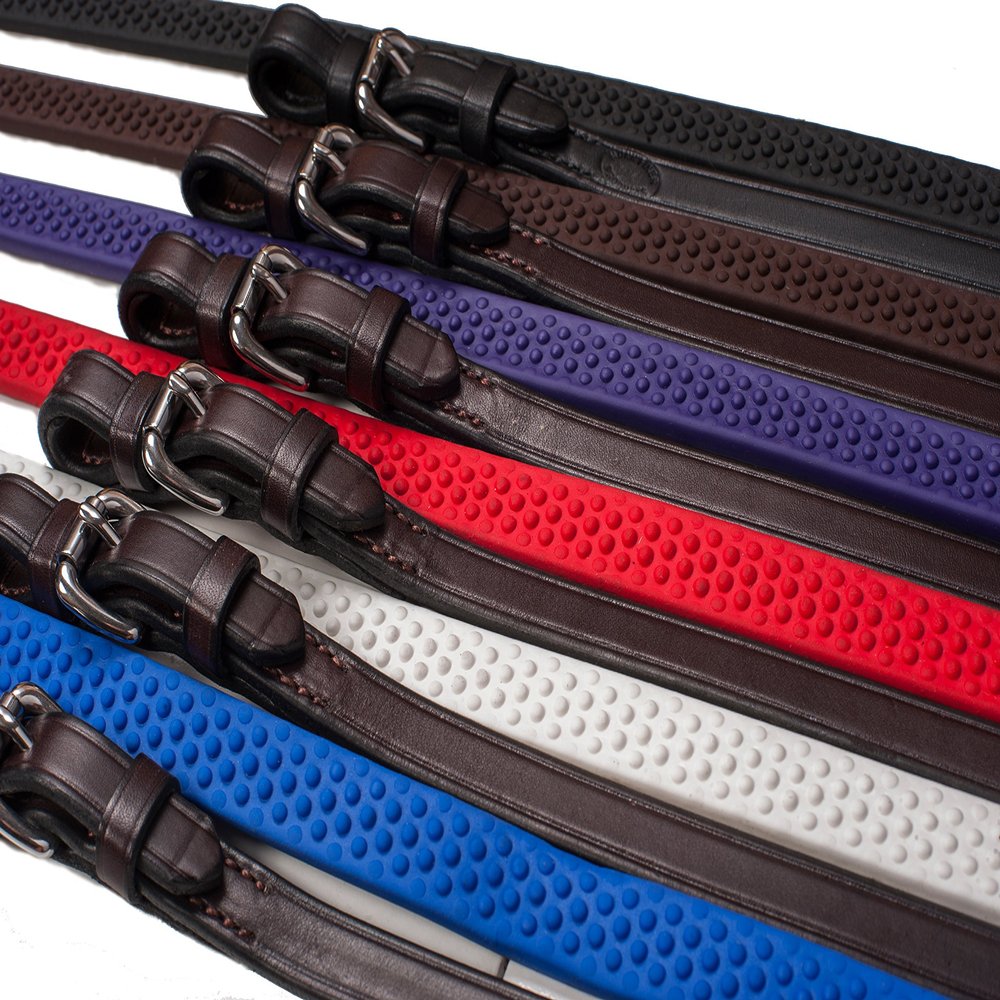 Nunn Finer Soft Grip Reins (5/8" x 58", Royal Blue/Zinc)
