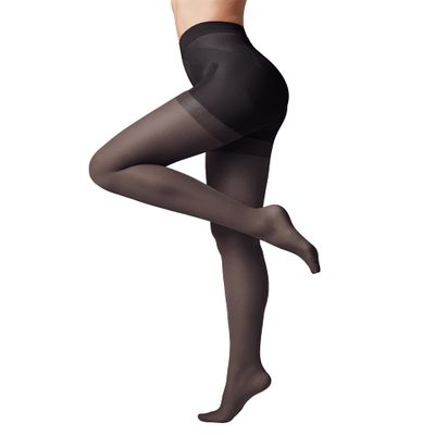 Conte High Waist Control Top Shaping Semi Opaque Pantyhose Tights X-Press 40 Den, 2 - Small, Black (Nero)