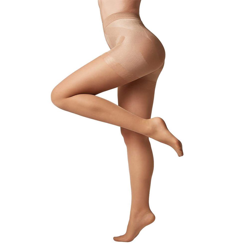 Conte High Waist Control Top Shaping Semi Opaque Pantyhose Tights X-Press 40 Den, 4 - Large, Bronze
