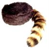 Davy Crockett Coon Skin Hat with Real Tail Size Medium view 1