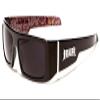 moda Locs Mens Hardcore Gafas De Sol Fashion Wrap Around Sunglasses with Bandana Print Inside - Free Microfiber Bag - Several Colors Available! (Black - Red Inside), Medium view 1