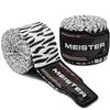 Meister Adult 180" Semi-Elastic Hand Wraps for MMA & Boxing (Pair) - Zebra Stripes view 1