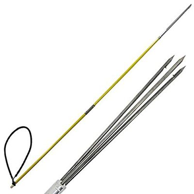 Scuba Choice 7' Travel Spearfishing Two-Piece Fiber Glass Pole Spear 3 Prong Barb Paralyzer Tip, Medium