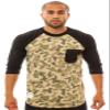 LRG Men's Panda Camo Raglan Baseball, Olive Camouflage, X-Large view 1