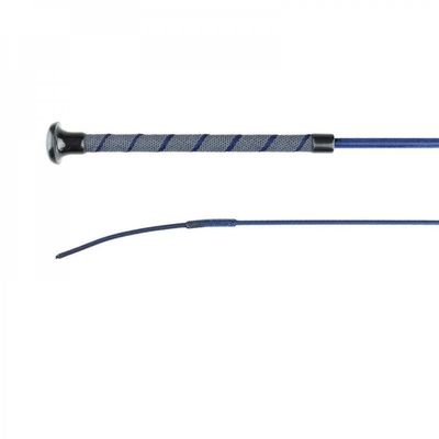 HORZE Sure Grip Lightweight Dressage Schooling Whip with Anti-Slip Rubber Handle - Dark Blue - 44 in