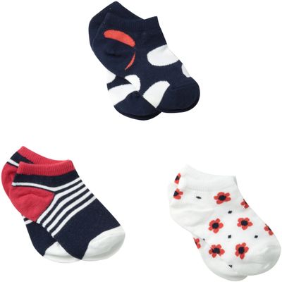 Country Kids Big Girls' Pick-A-Mix Liner Socks 3 Pair, Navy, Sock Size 8-9, Shoe Size 12-6
