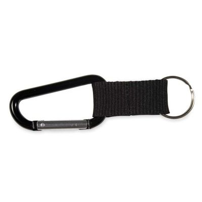 Wholesale CASE of 10 - Advantus Carabiner Key Chains-Carabiner Key Chain, Polyester Strap, 10/PK, Black