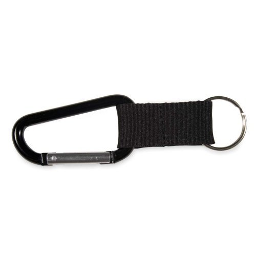 Wholesale CASE of 10 - Advantus Carabiner Key Chains-Carabiner Key Chain, Polyester Strap, 10/PK, Black