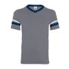 Augusta Sportswear Augusta Sleeve Stripe Jersey, Graphite/Navy/White, Large