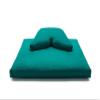 Forest Green Buckwheat Hull Low Lift Cosmic Cushion & Cotton Batting Zabuton Meditation Cushion Set view 1