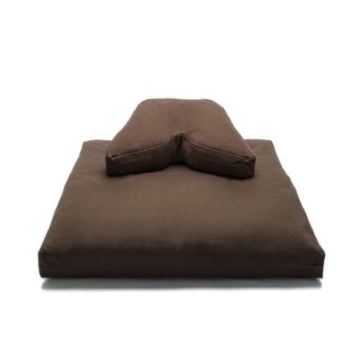 Chocolate Kapok Low Lift Cosmic Cushion & Cotton Batting Zabuton Meditation Cushion Set