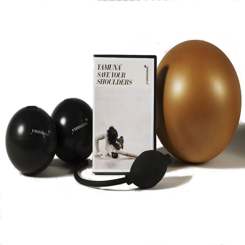 Yamuna Shoulder Pain Relief Massage Ball Kit - Portable Shoulder Massager for Specific Muscle Release, Pain Relief & Muscle Tension - Ideal for Travel - Black Balls Improve Alignment