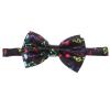 AJ Accessories Men's Music Notes Novelty Pre-Tied Satin Bow Tie (Black/Rainbow) view 2