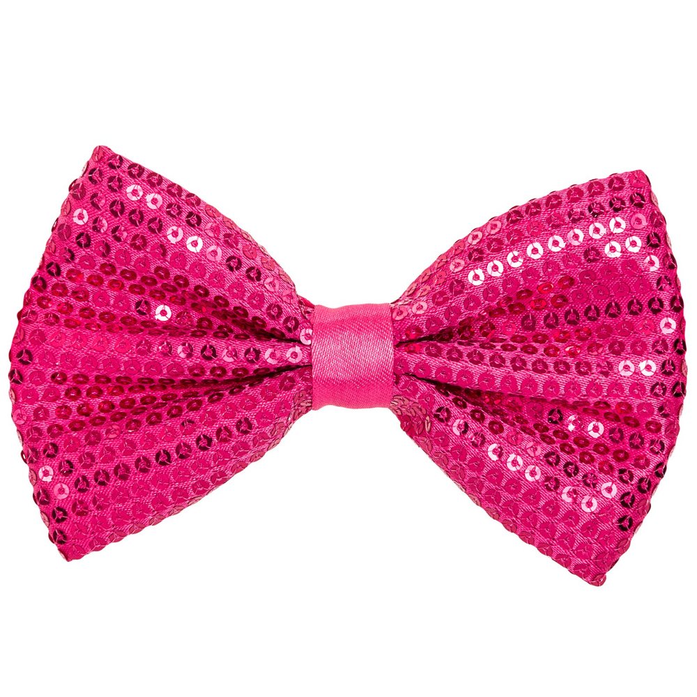 Colorful Sequined Pre-Tied Bow Tie (Pink)