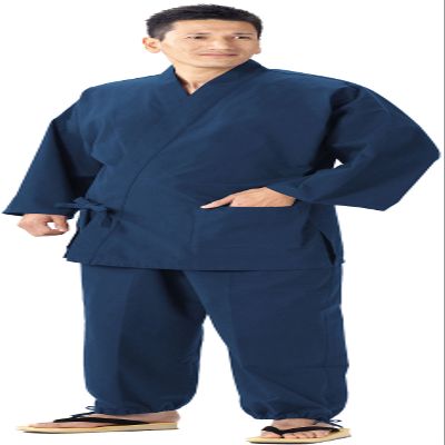 WATANOSATO Samue (This is something you can wear at home & Work clothes) made in Japan Kurume *Import *Japanese clothes size (Blue, S)