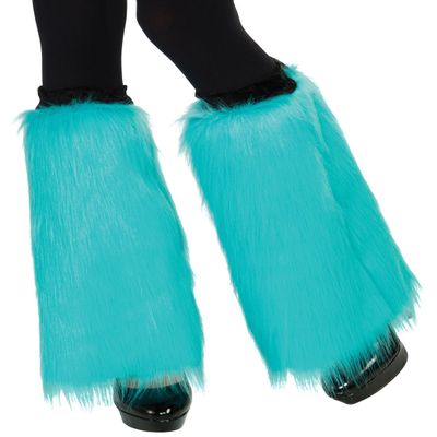 Rubies Women's Fluffies Furry Leg Warmers, Aqua Blue, One Size