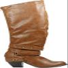 Qupid Priority-32 Strappy Knee High Boot, Cognac Distress PU, 6.5 view 1