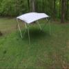 Vortex Direct Grey/Gray Fabric Square Tube Frame 4 Box Bimini Top 10' Long, 97"-103" Wide, 54" Tall view 3