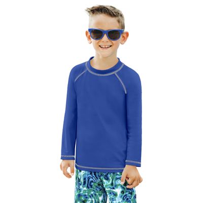 City Threads Boys Rashguard Swim Shirt UPF 50+ Soft Comfortable Durable Sun Protection Made in USA, Royal Blue, 3-6 Months