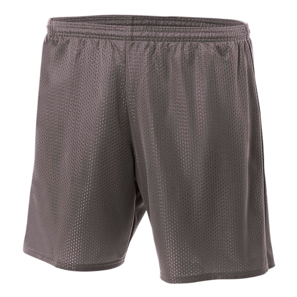A4 Mens Lined Tricot Mesh Athletic Shorts w/ 9 Inseam | Cooling Dry Wick Short | High-Performance Moisture-Wicking Apparel | Multisport Active Wear | Gym, Workout, & Sports Shorts | Med | Graphite