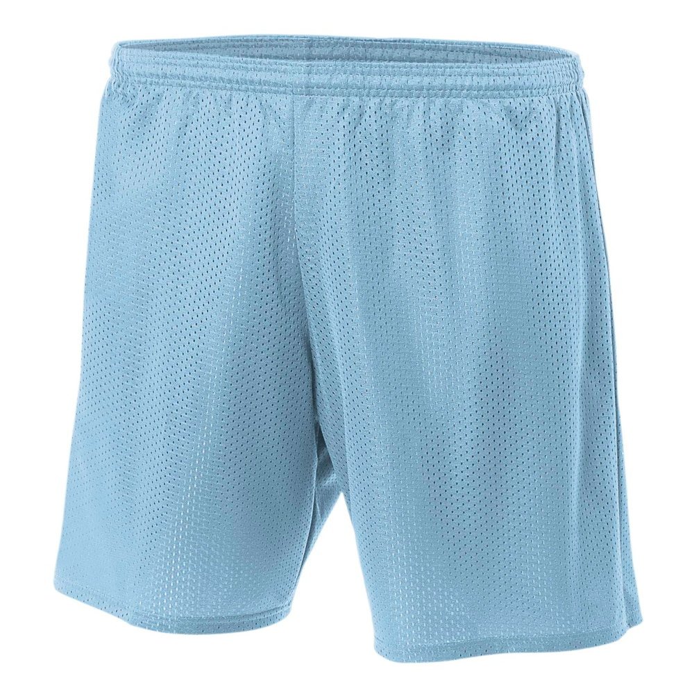 A4 Mens Lined Tricot Mesh Athletic Shorts w/ 9 Inseam | Cooling Dry Wick Short | High-Performance Moisture-Wicking Apparel | Multisport Active Wear | Gym, Workout, & Sports Shorts | Med | Lt Blue