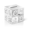 Spardose Money Box in ABC Cube Design 7.5 x 7.5cm Tarnish-Proof Silver-Plated view 1