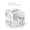 Spardose Money Box in ABC Cube Design 7.5 x 7.5cm Tarnish-Proof Silver-Plated view 2